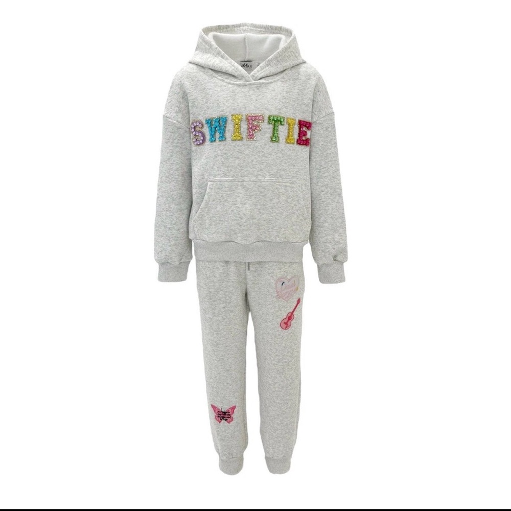 Lola the boys Kids Gray sweatshirt Sweatpants with Colorful Accents set size 14